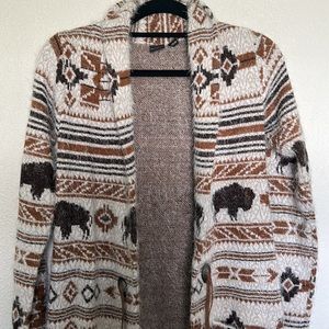 Cruel Girl Brown and Cream Patterned Cardigan